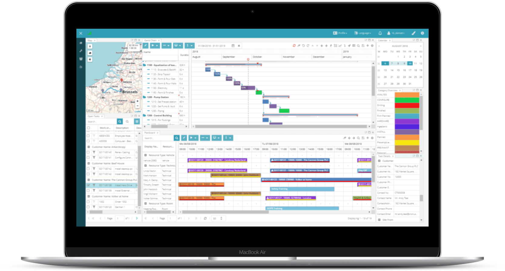 Dime.Scheduler on a laptop